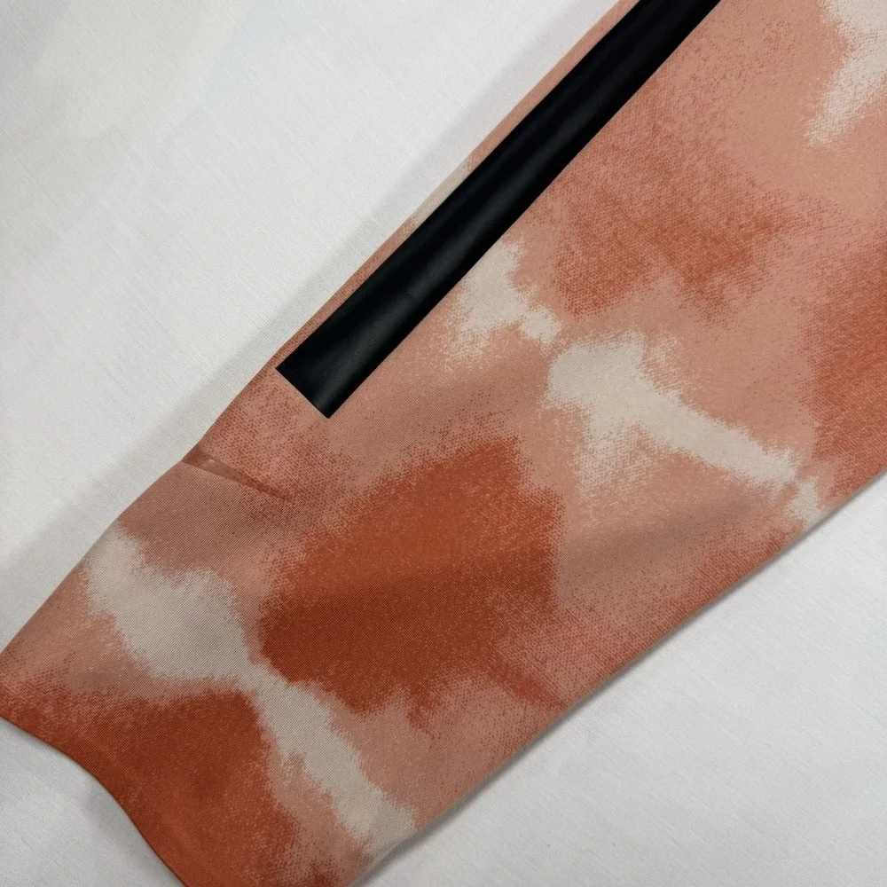 Women's Nike One Luxe Mid-Rise Full Length Orange Tie Dye Leggings Large NWOT